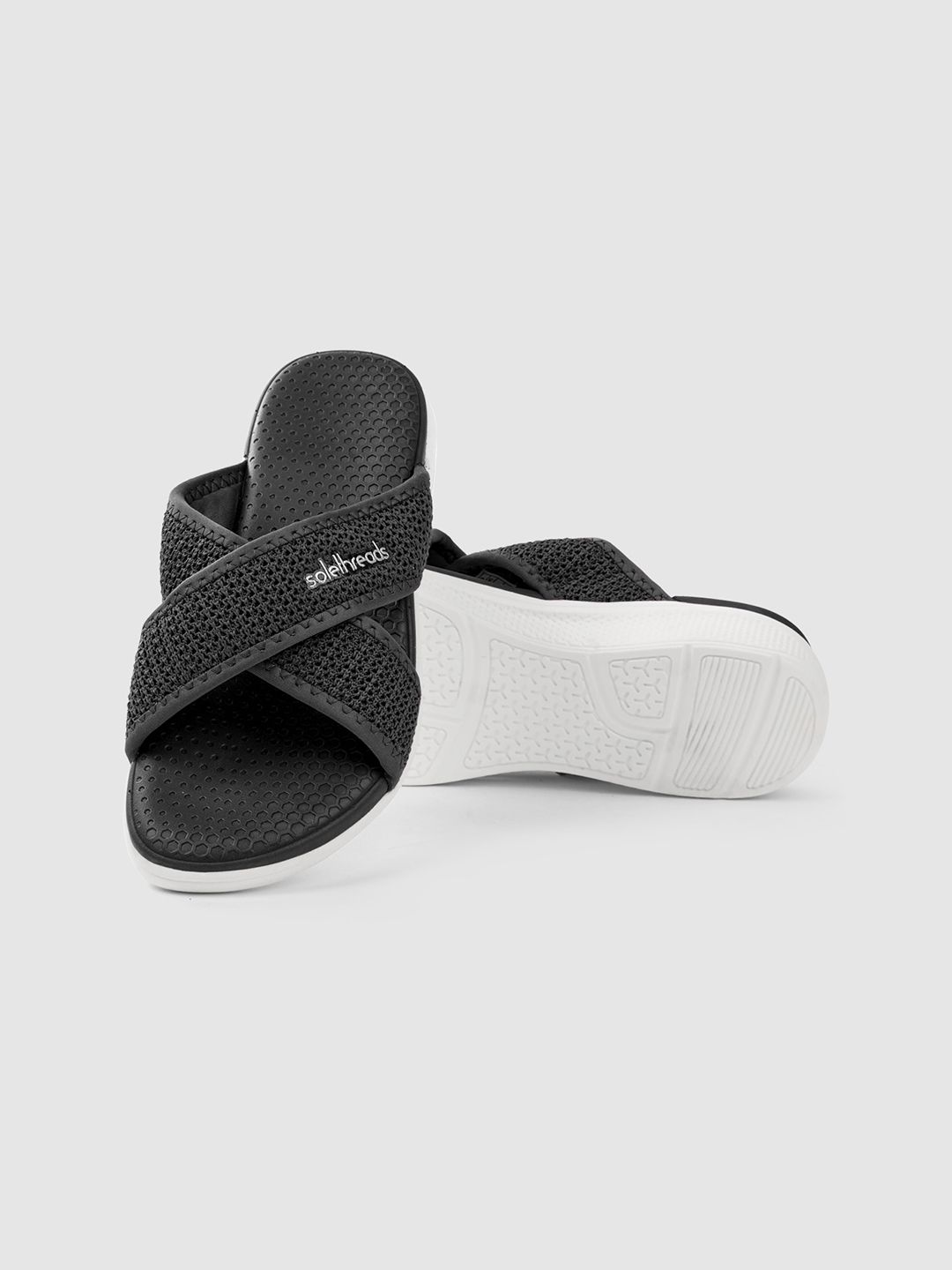 Buy Solethreads Women GRACE CROSS Solid Mesh Texture Footbed Slides - Flip  Flops for Women 19686984 | Myntra
