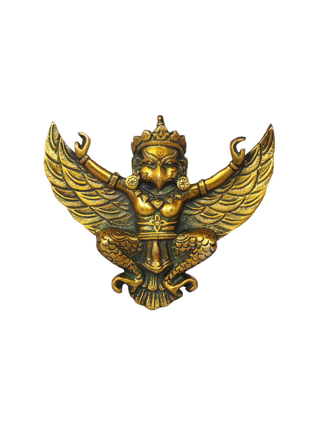 Exotic India Gold-Toned Hand-Made Garuda Wall Decor Price in India