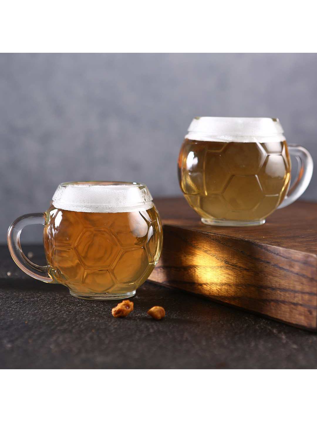 Wonderchef Set Of 2 Transparent Solid Glass Beer Mugs 400 ML Price in India