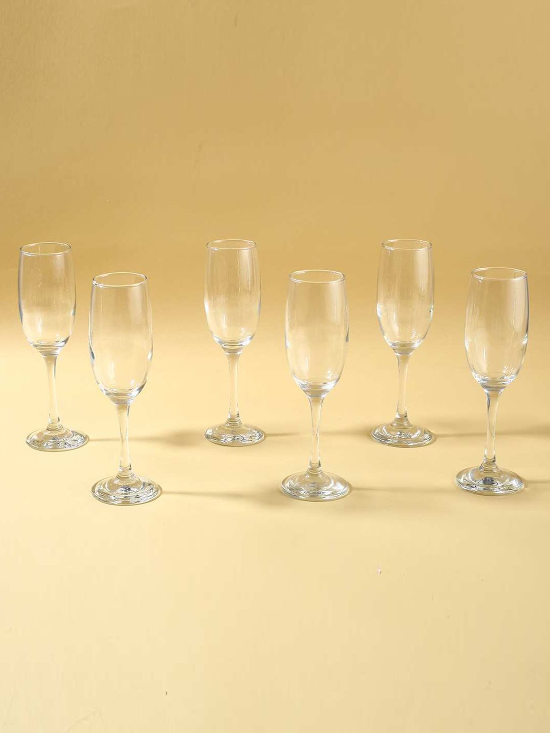 Wonderchef Set Of 6 Transparent Solid Champagne Flute Glasses Price in India