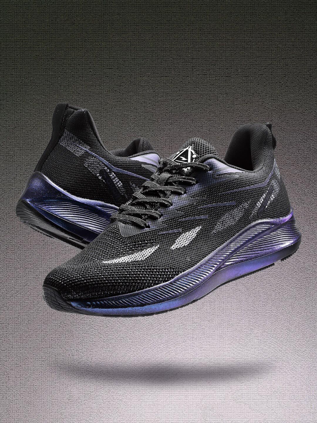 ASIAN Men Black Mesh Running Non-Marking Shoes