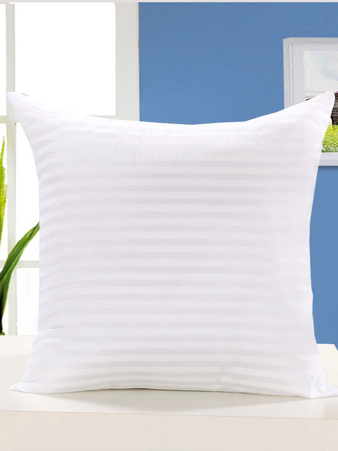 Bajo's Set of 2 White Striped Cushion Fillers Price in India