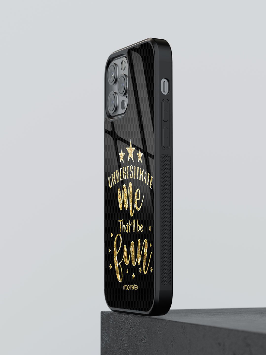 macmerise Black & Gold Printed iPhone 12 Pro Max Back Case Price in India