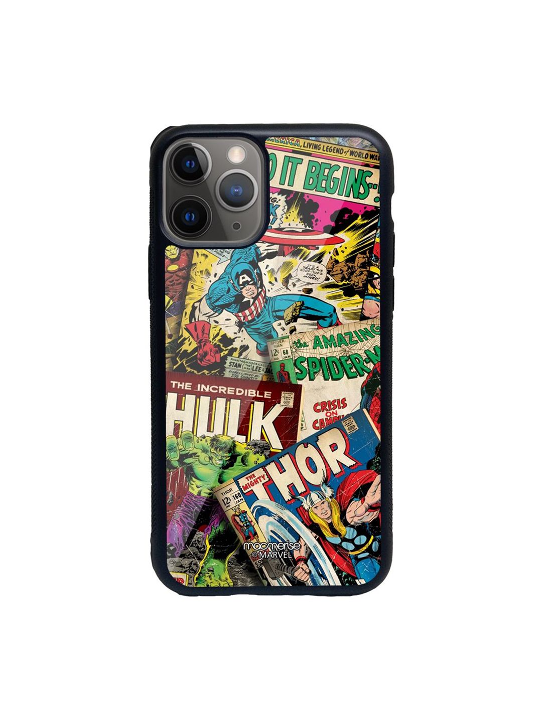 macmerise Pink & Blue Marvel Comics Collection iPhone 11 Pro Back Case Price in India