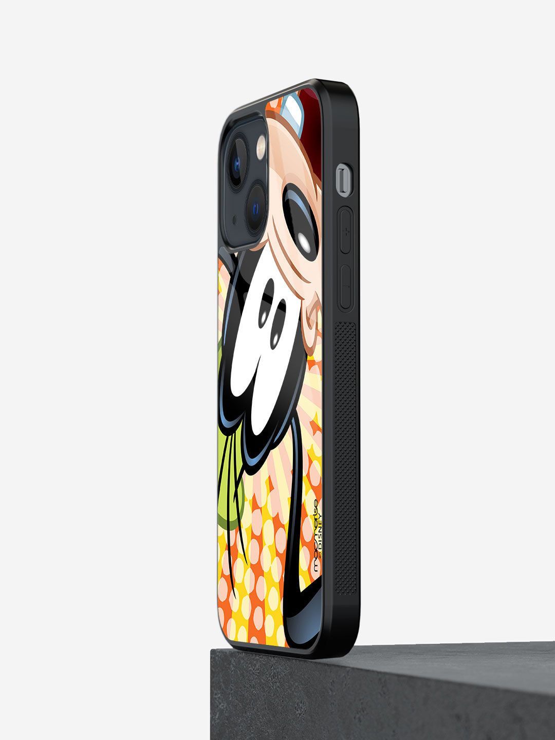 macmerise Black Printed Goofy Upside Down iPhone 13 Back Case Price in India