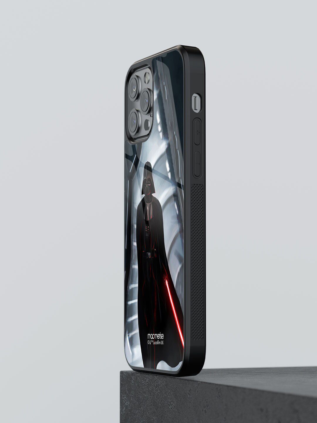 macmerise Black Printed Vader Walk iPhone 12 Pro Glass Back Case Price in India