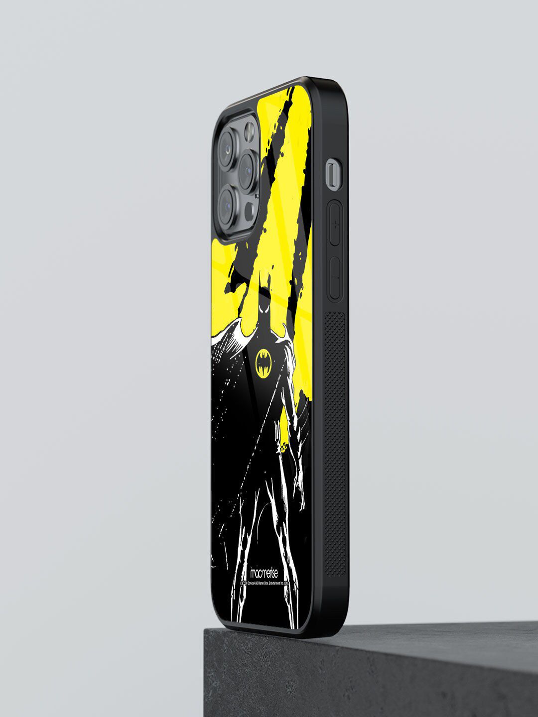 macmerise Black & Yellow Printed Bat On The Lookout iPhone 12 Pro Max Back Case Price in India