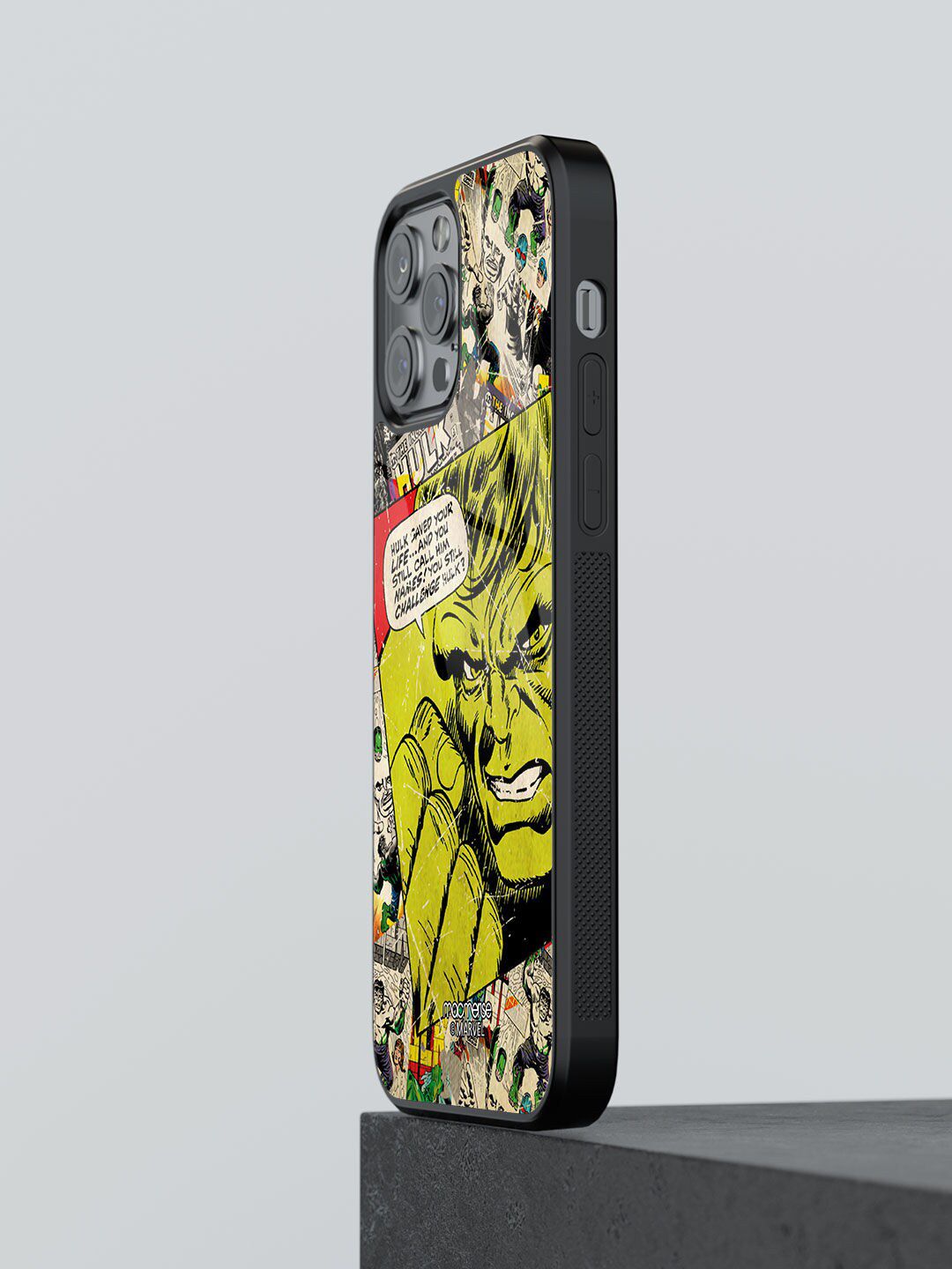 macmerise Yellow Printed Comic Hulk iPhone 13 Pro Back Case Price in India