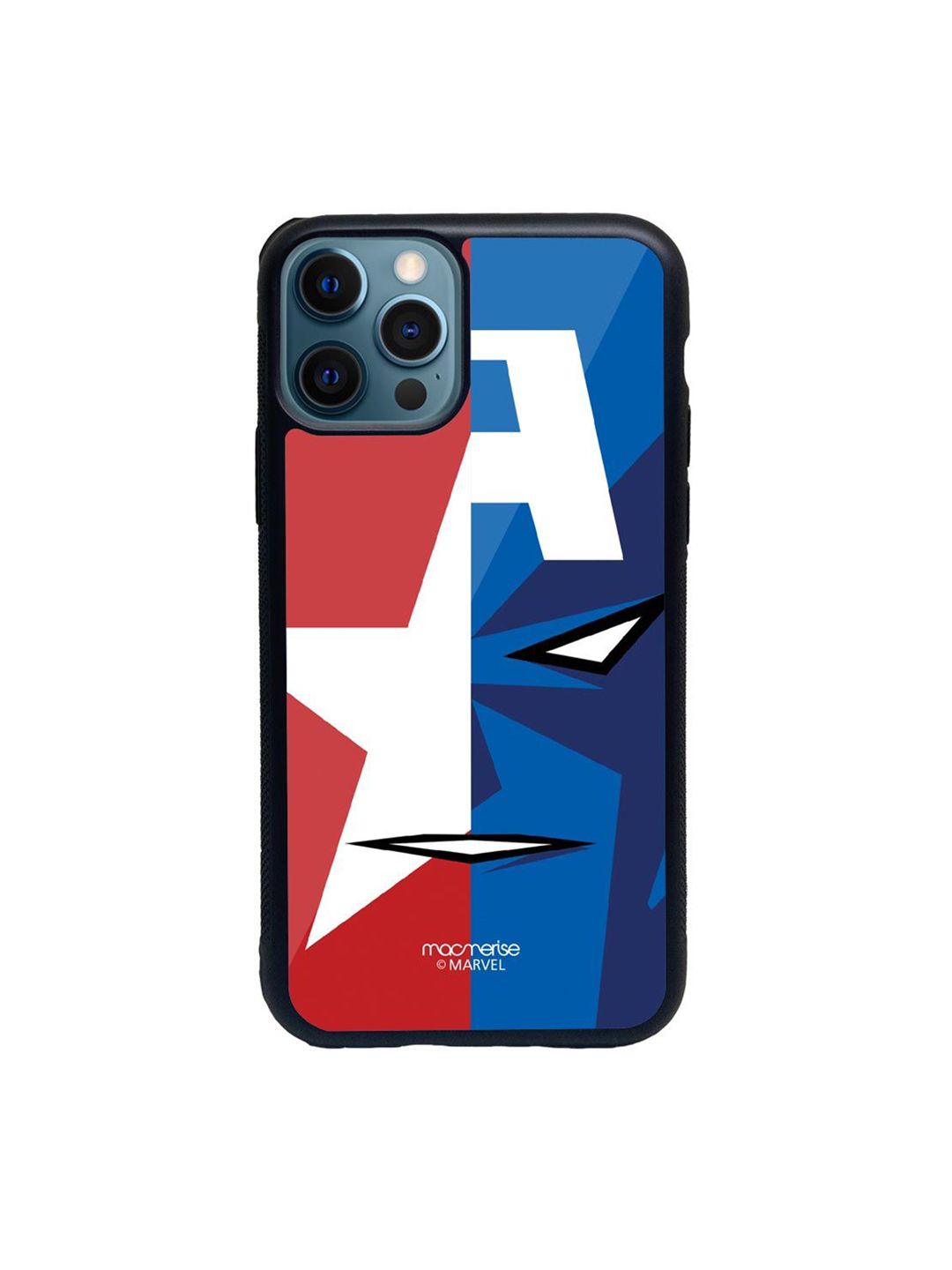 macmerise Red & Blue Printed Face Focus Captain America iPhone 12 Pro Max Back Case Price in India