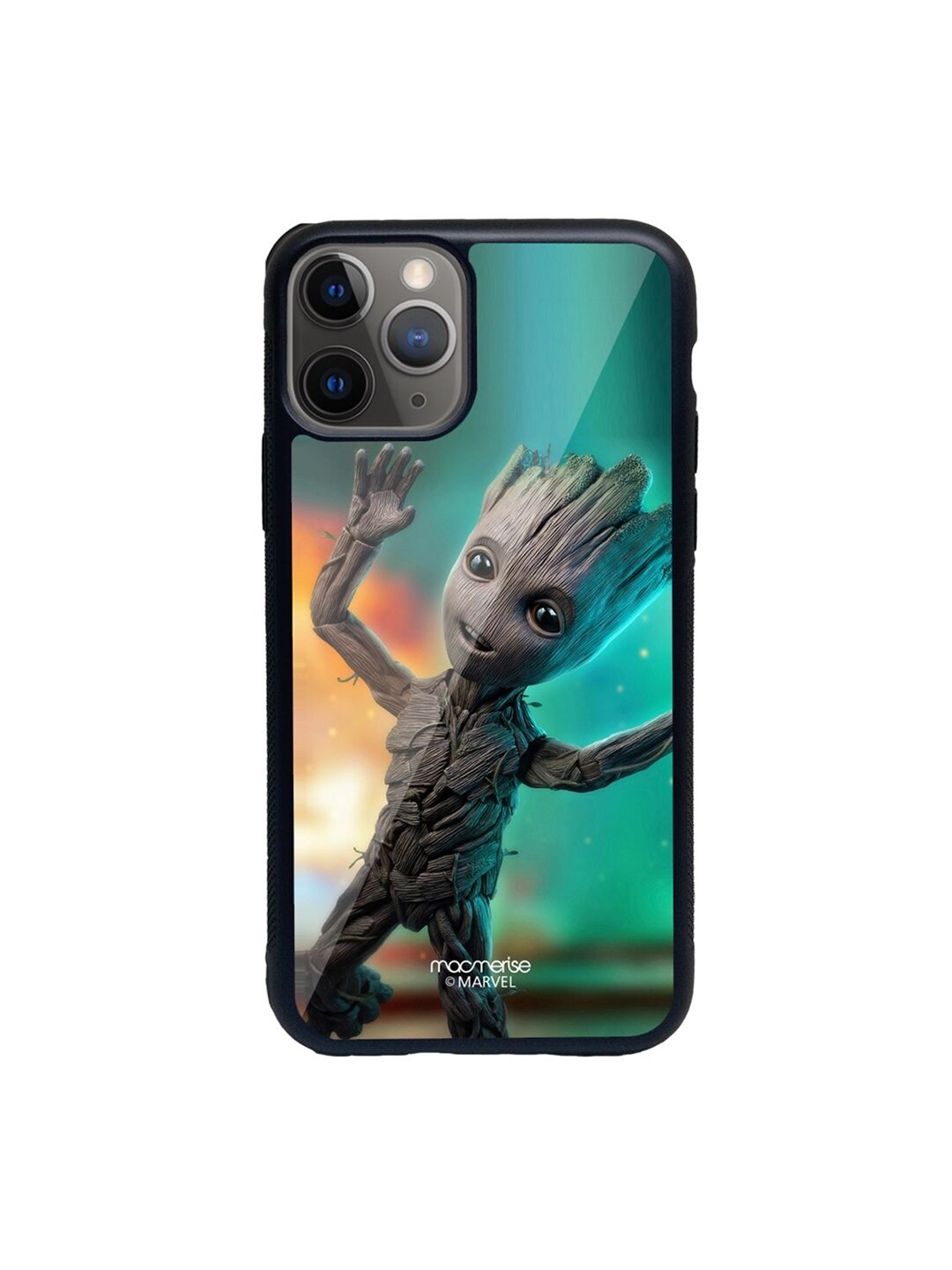 macmerise Grey & Green Printed Baby Groot Dance iPhone 11 Pro Max Back Case Price in India
