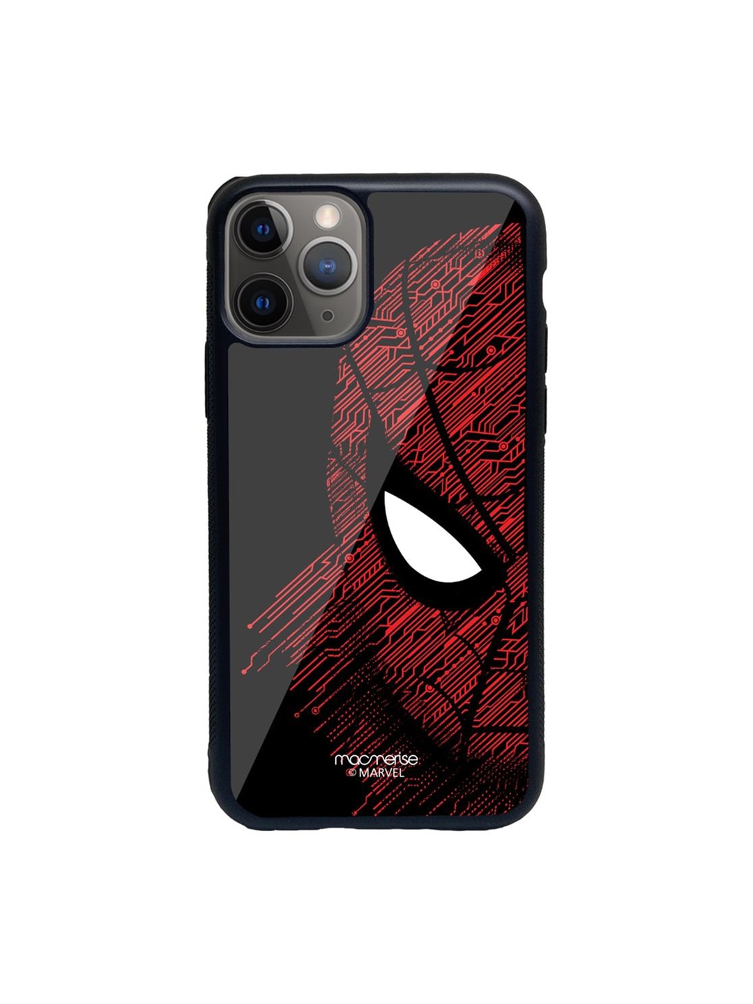 macmerise Red Printed Sketch Out Spiderman iPhone 11 Pro Back Case Price in India