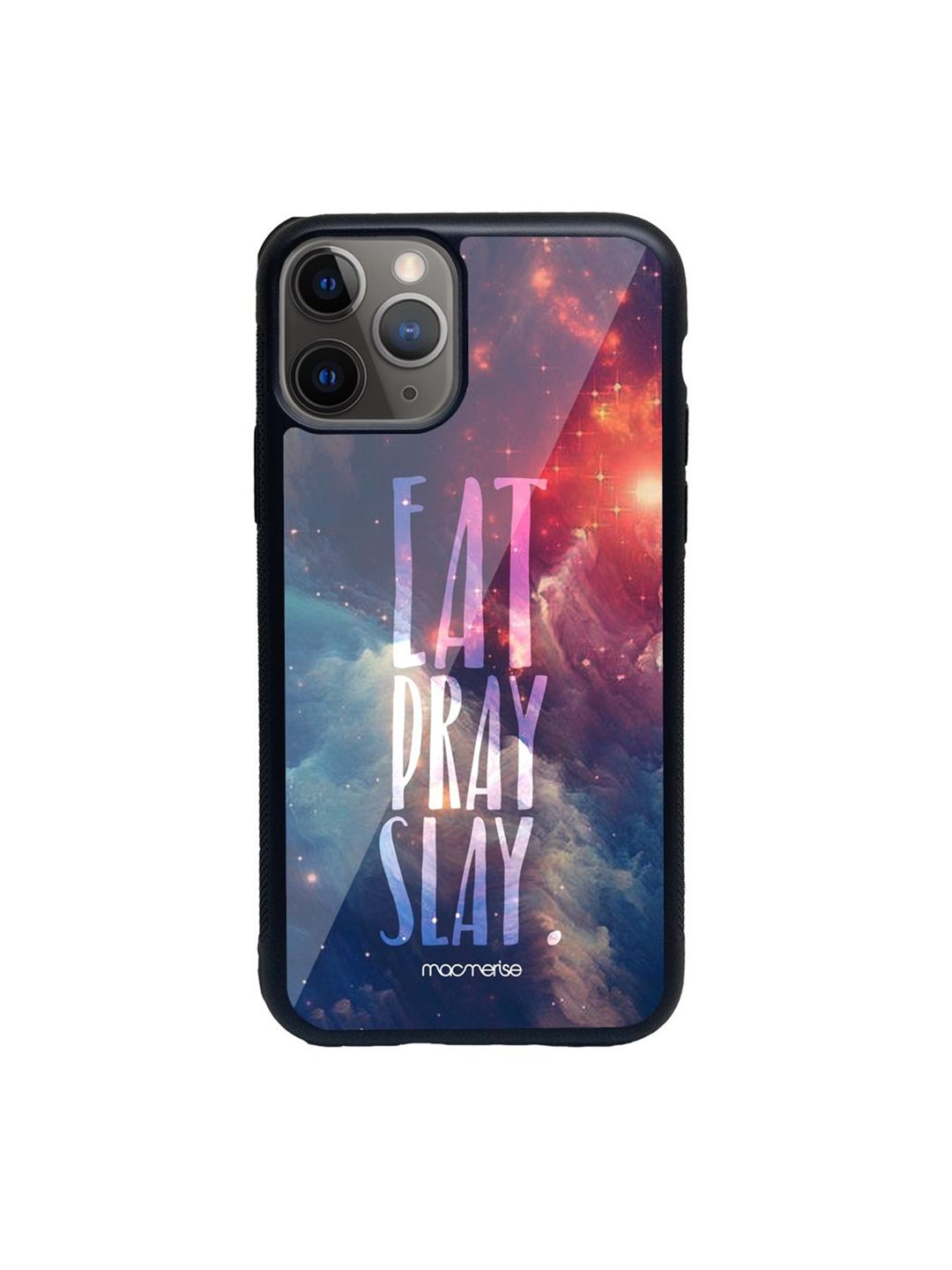 macmerise Blue Printed Eat Pray Slay iPhone 11 Pro Back Case Price in India