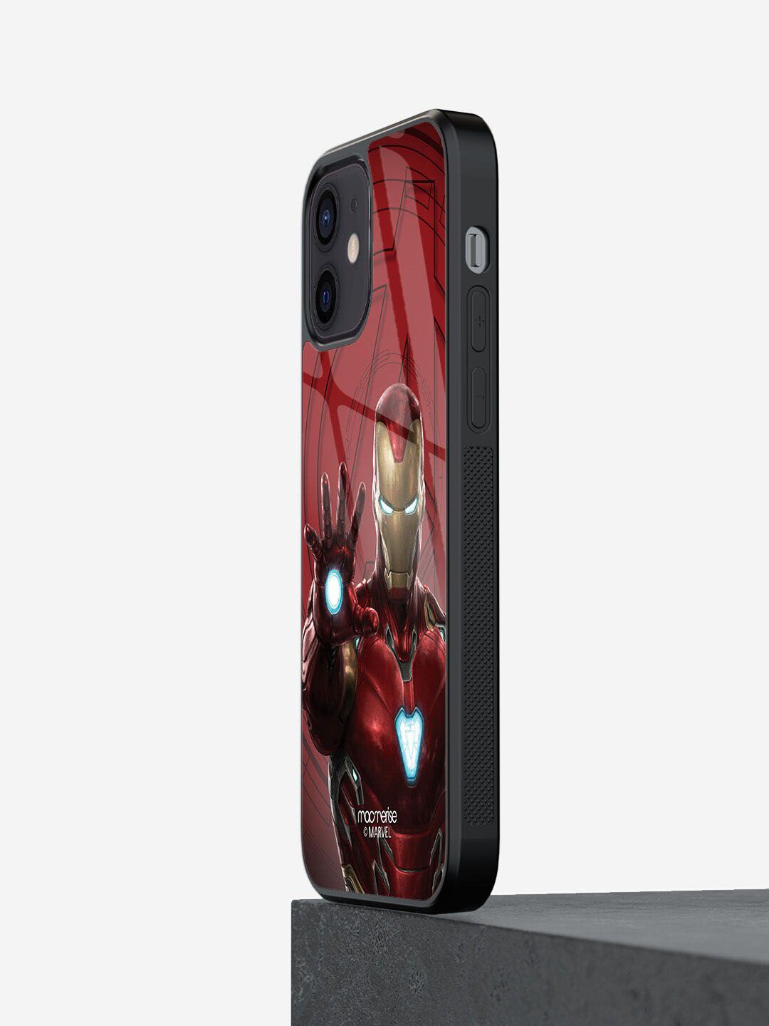 macmerise Red Printed Iron man Mark L Armor Glass iPhone 12 Mini Back Case Price in India
