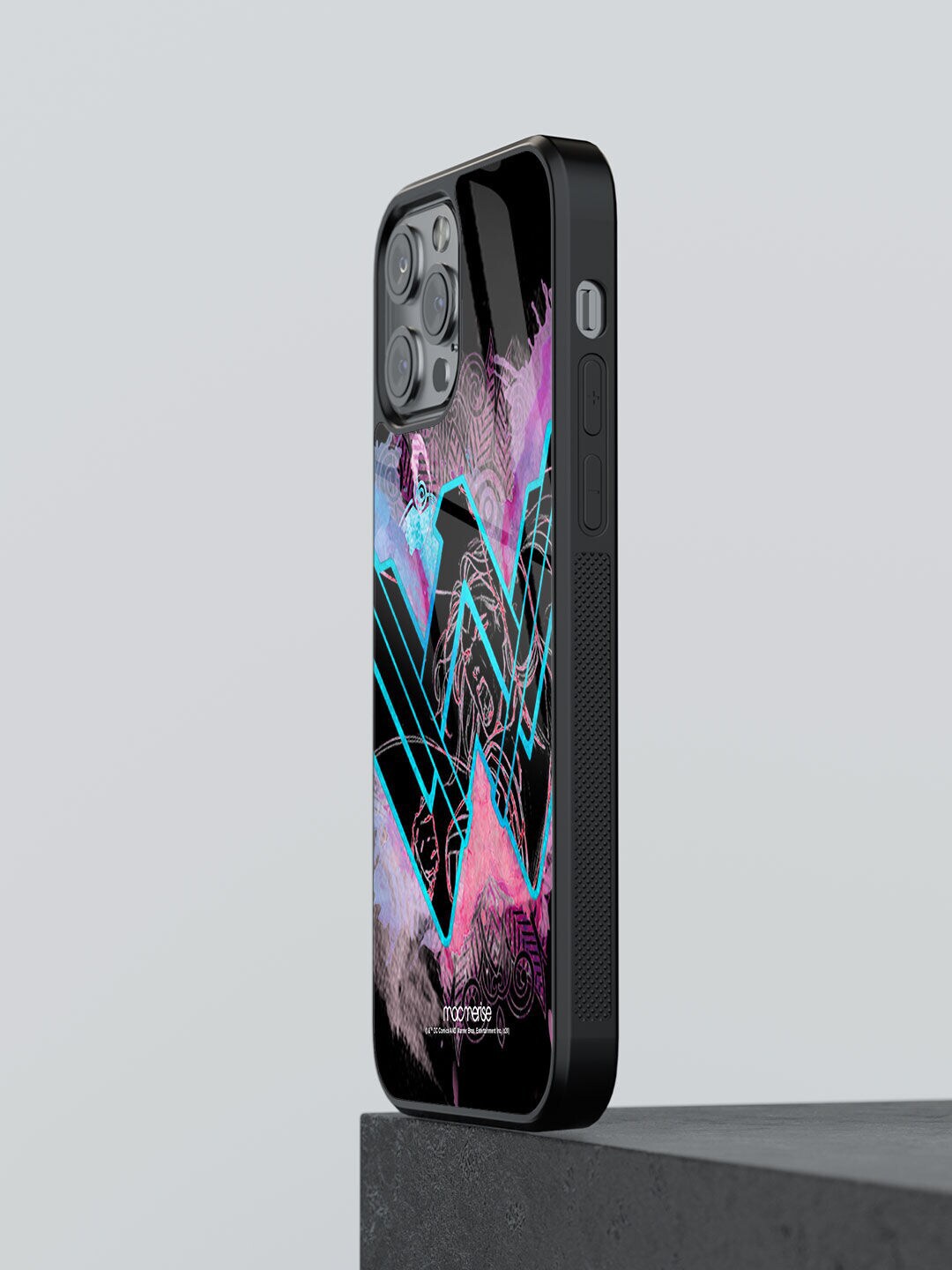 macmerise Pink & Blue Printed Wonder Woman Splash iPhone 13 Pro Max Back Case Price in India