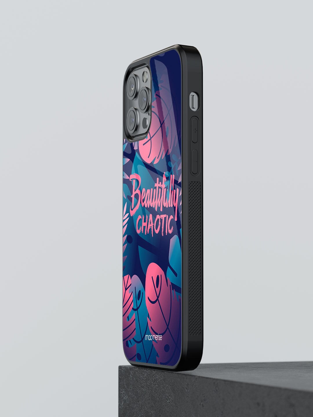 macmerise Blue & Pink Beautifully Chaotic Printed iPhone 12 Pro Max Back Case Price in India