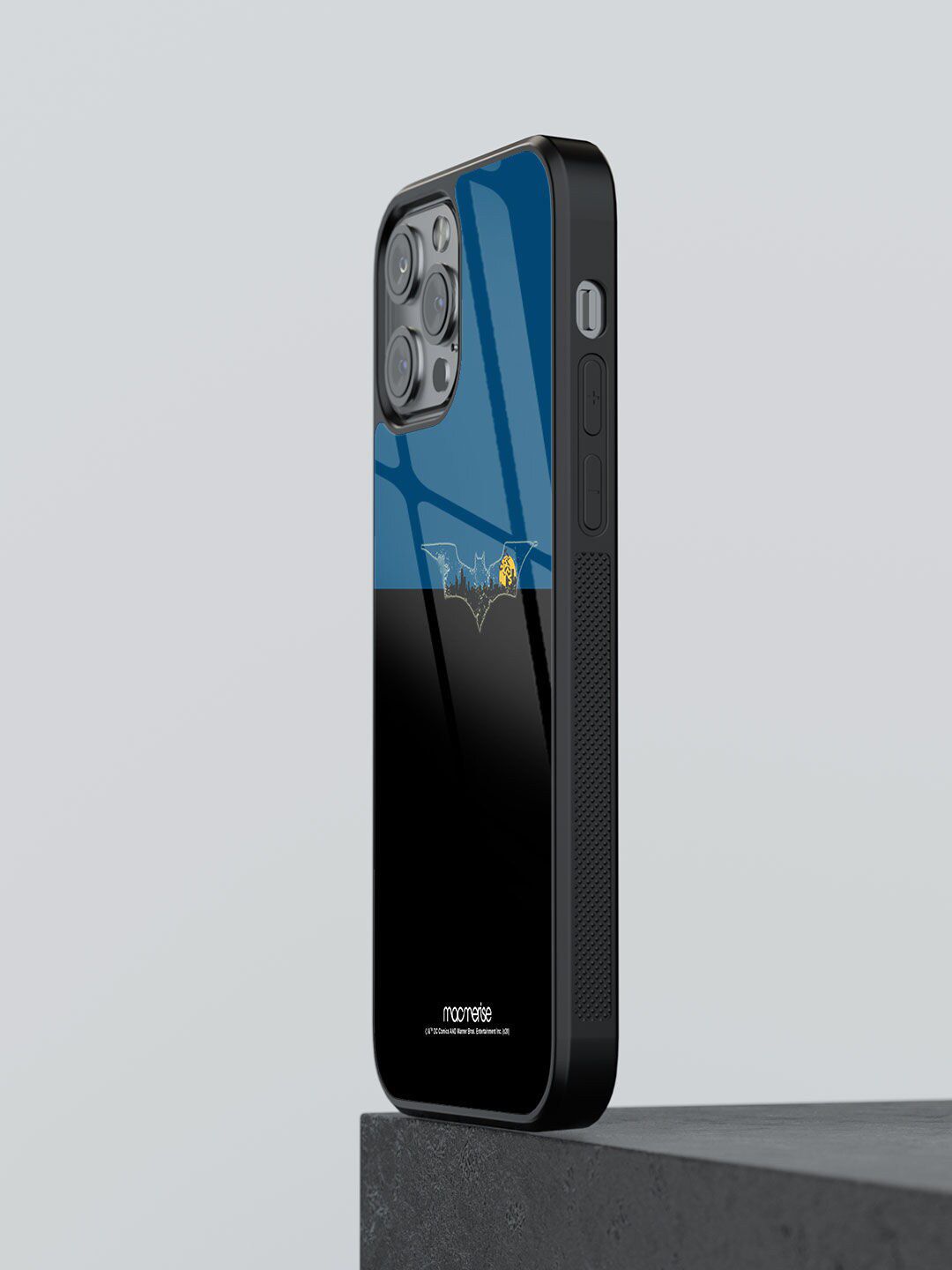 macmerise Black & Blue Printed Batmans Gotham iPhone 12 Pro Max Back Case Price in India