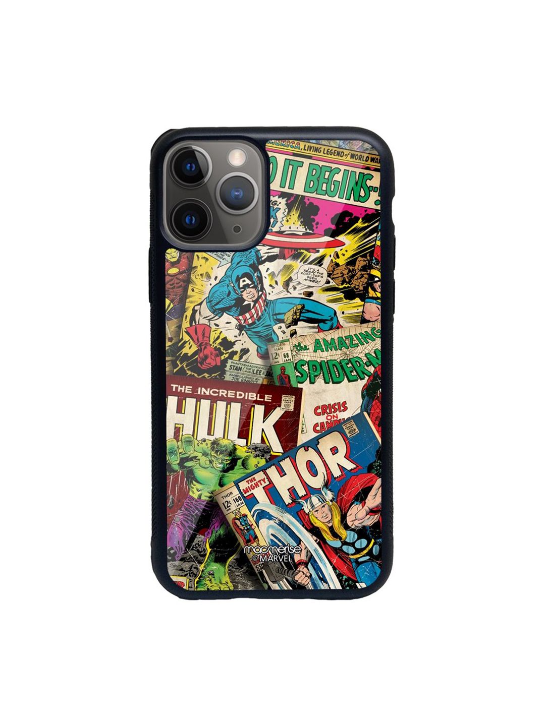 macmerise Cream Printed Marvel Comics Collection Glass iPhone 11 Pro  Max Back Case Price in India