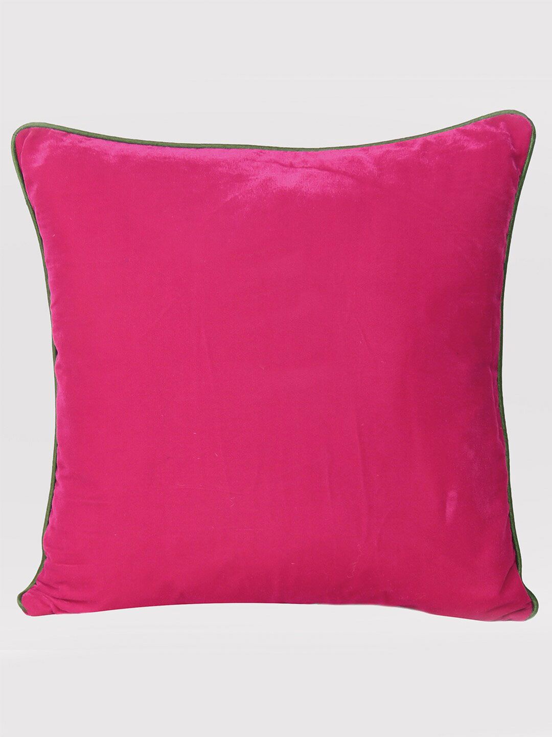 OUSSUM Pink Velvet Square Cushion Covers Price in India