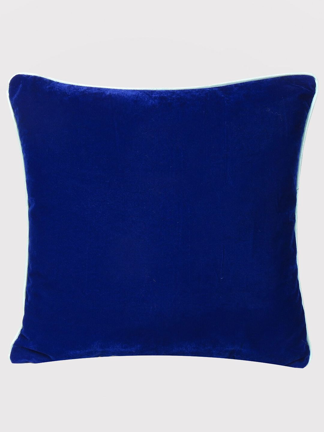 OUSSUM Royal Blue Velvet Square Cushion Cover Price in India