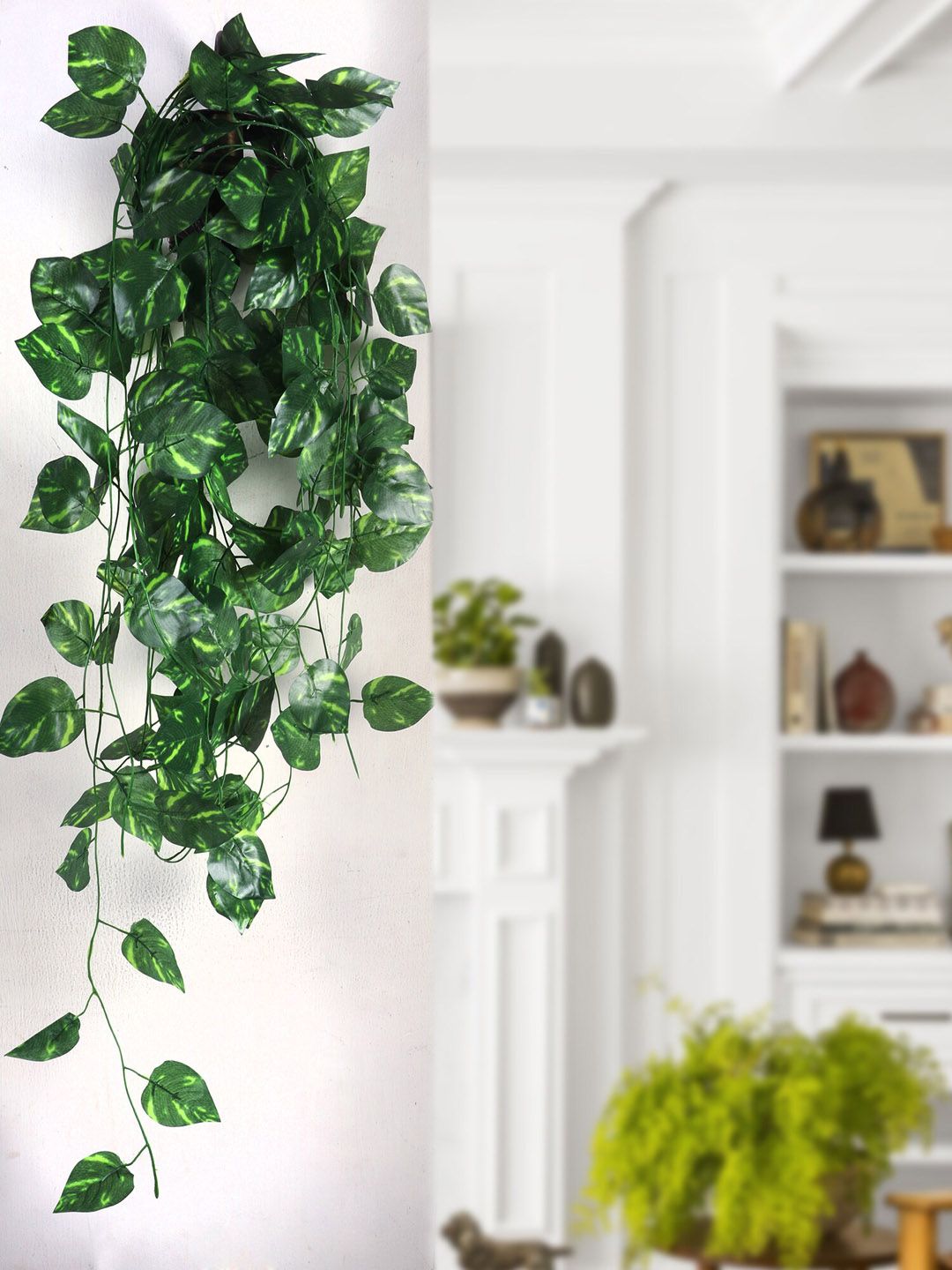 BS AMOR Set Of 12  Green Wall Hanging Artificial Money Plants Price in India