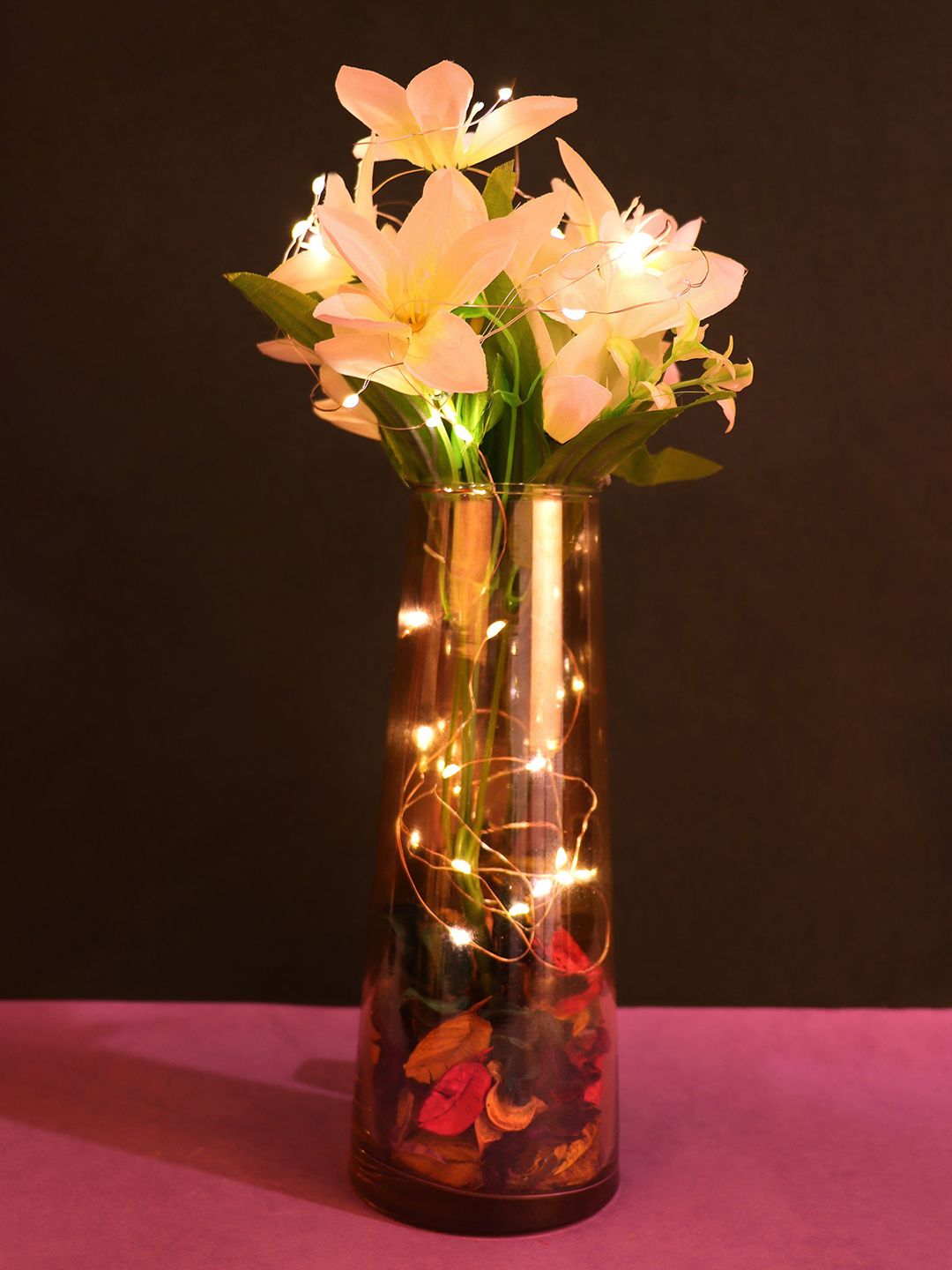 BS AMOR Gold Solid LED Light Glass Vases Price in India