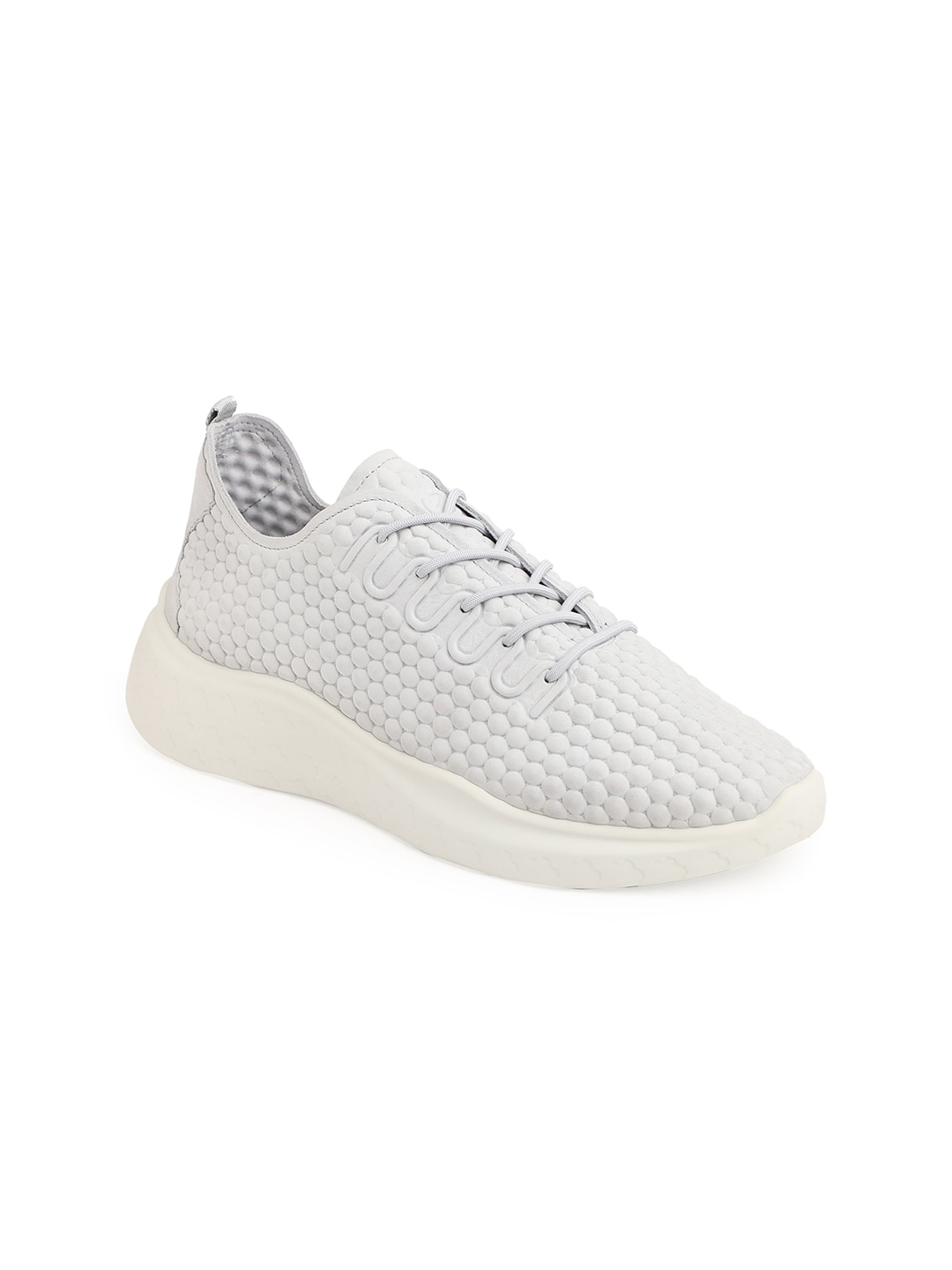 ECCO Women Grey Woven Design Leather Sneakers Price in India