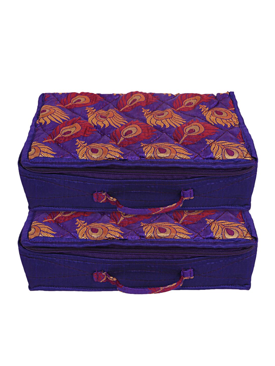 Kuber Industries Pack Of 2 Purple Printed Organisers Price in India