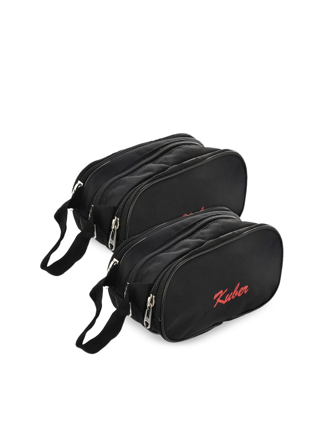 Kuber Industries Set Of 2 Black Solid Fabric Multi-Purpose Toiletry Kit Price in India