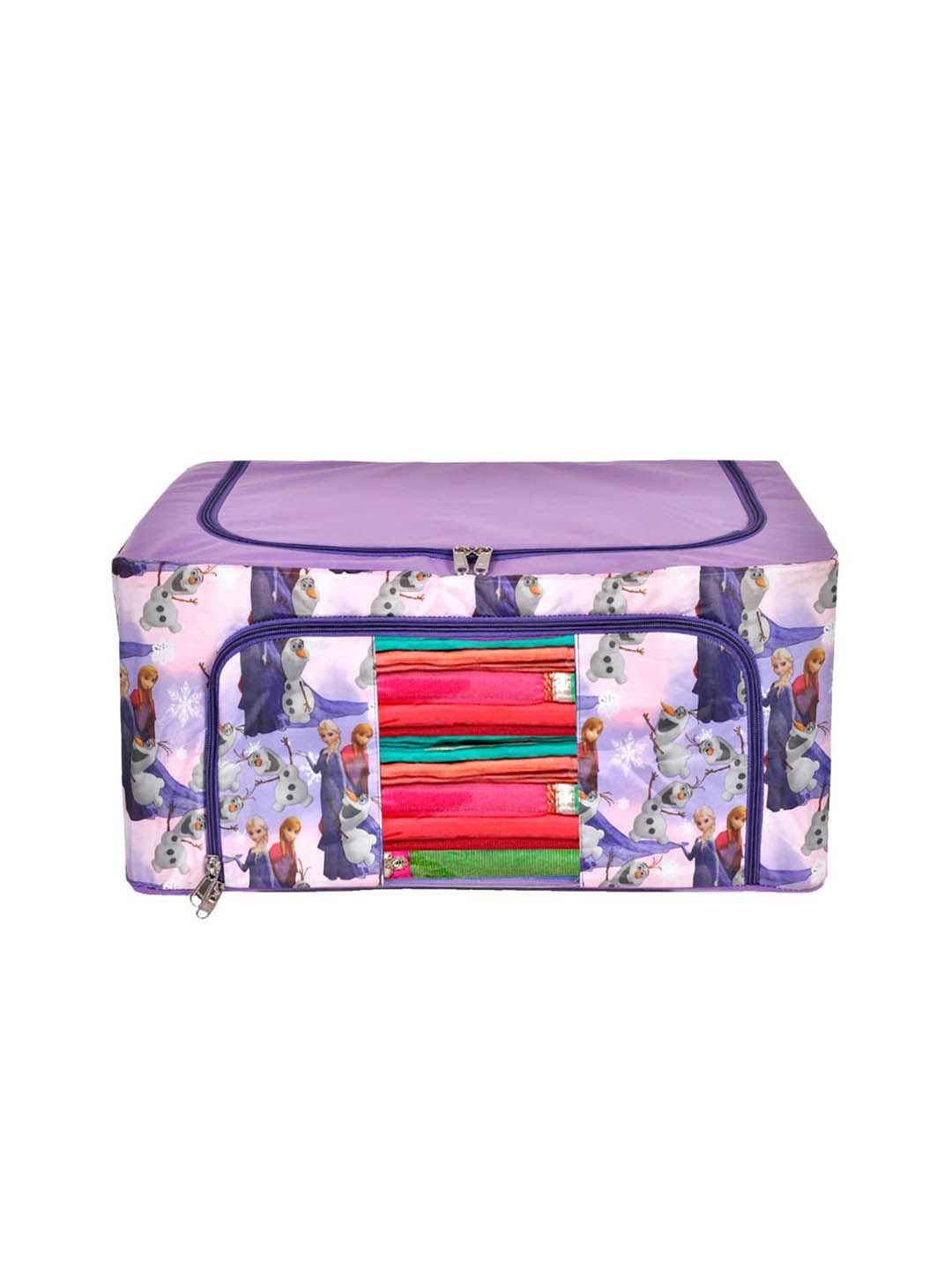 Kuber Industries Purple Printed Fabric Organiser Price in India