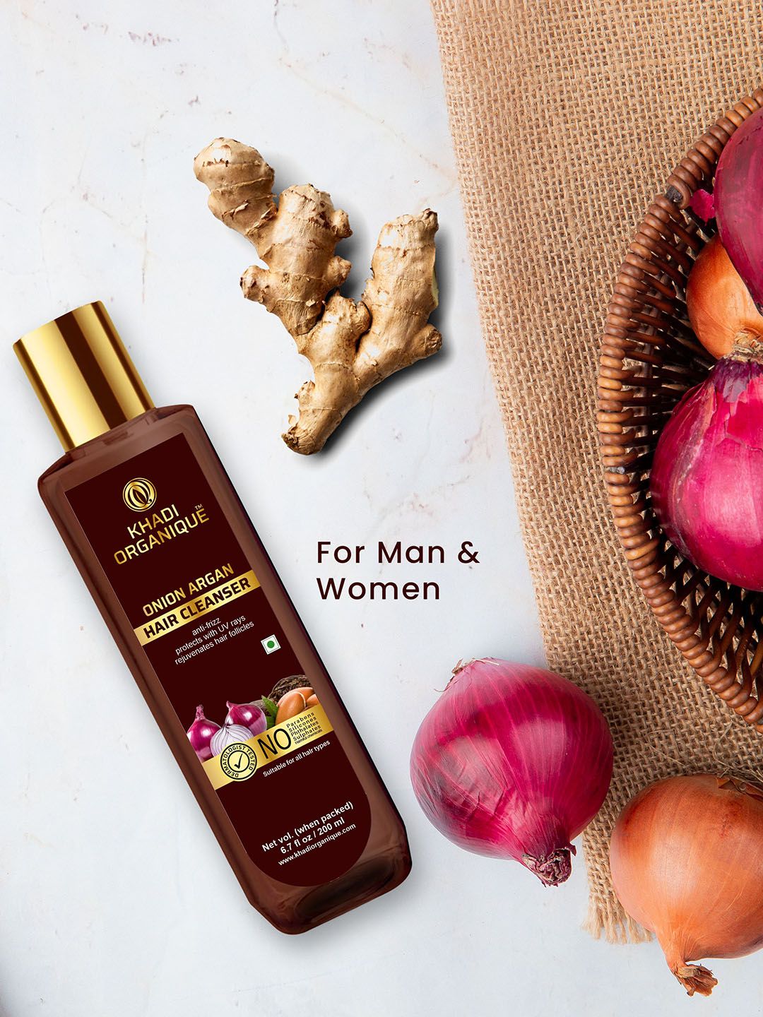 Khadi Organique Onion Argan Hair Cleanser 200ml