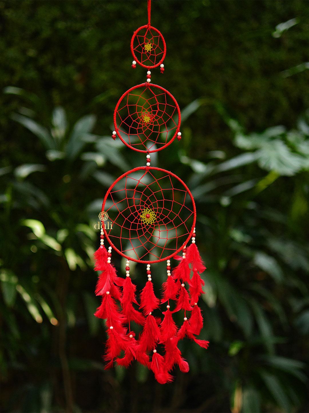 DULI Red Dream Catcher Hanging with Feathers Price in India
