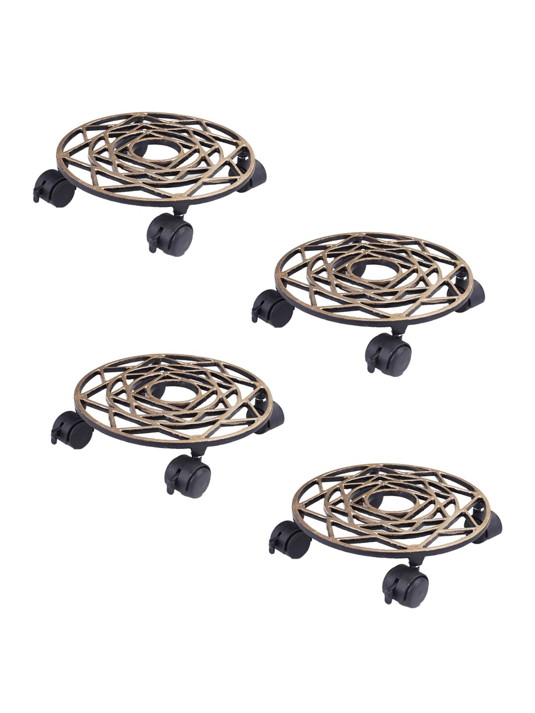 Sharpex Set Of 4 Gold-Toned Dolly Round Rack Price in India