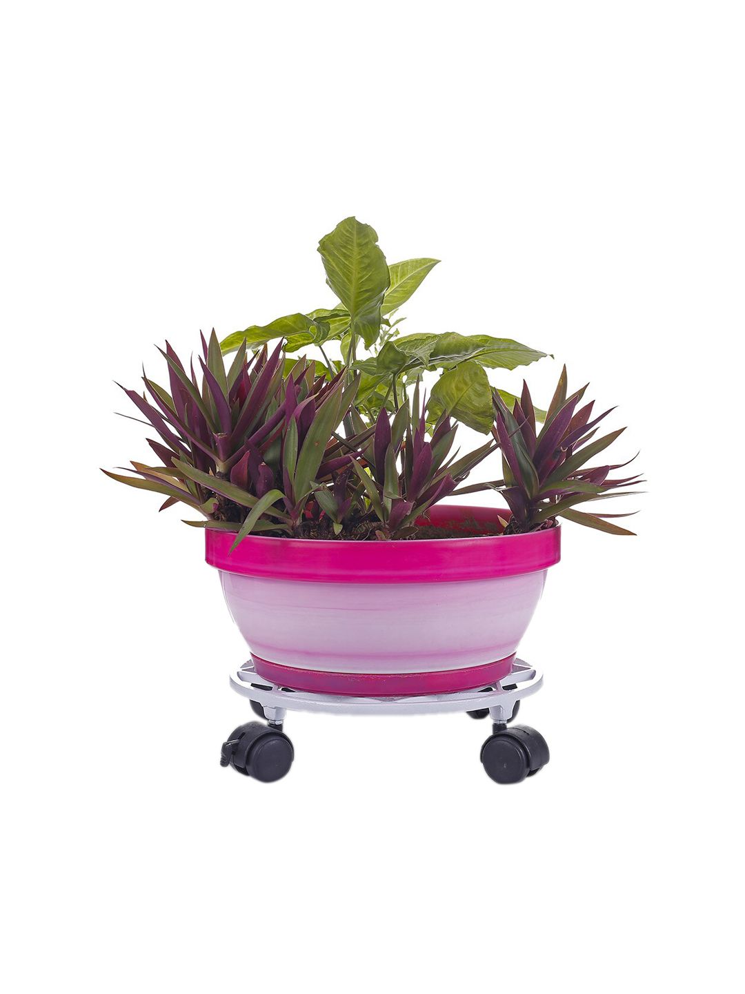 Sharpex White Self Design Metal Round Plant Stand Price in India