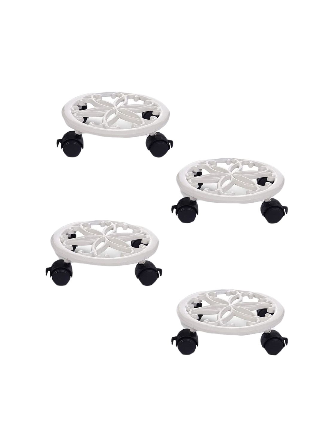 Sharpex Pack Of 4 White Iron Dolly Round Rack Price in India
