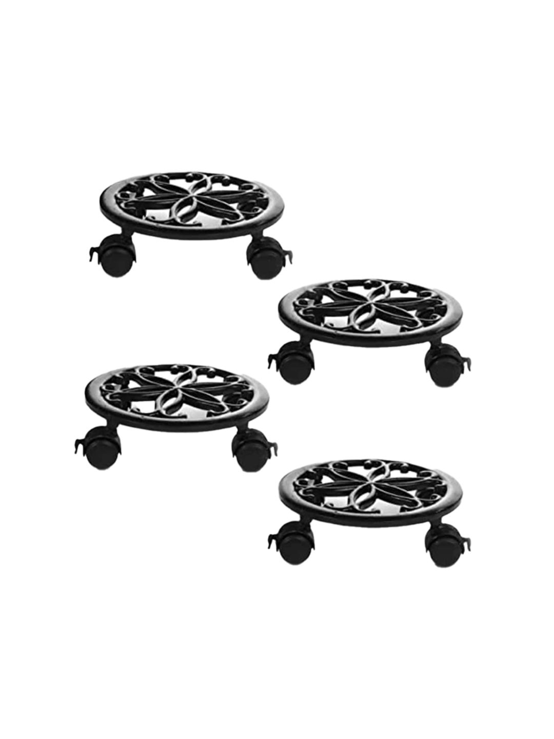 Sharpex Pack Of 4 Black Dolly Round Rack Garden Accessories Price in India