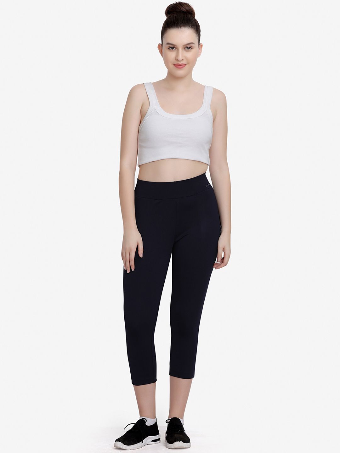 MAYSIXTY Women Black Solid Sports Tights Price in India