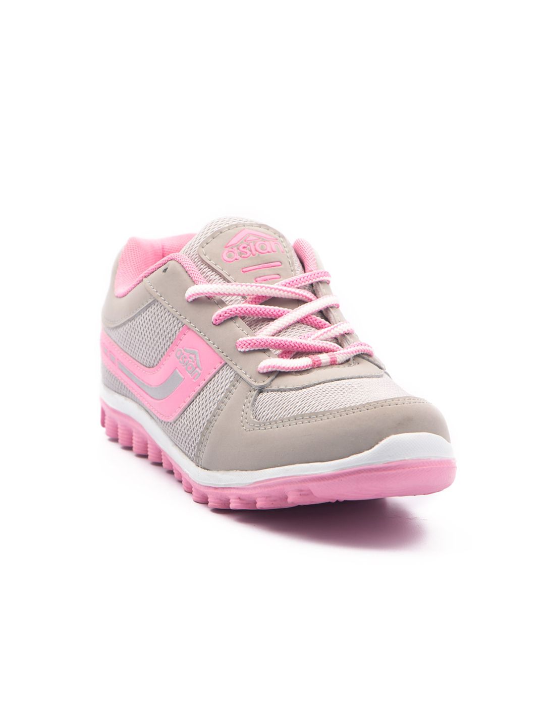 ASIAN Women Pink & Grey Colourblocked Sneakers