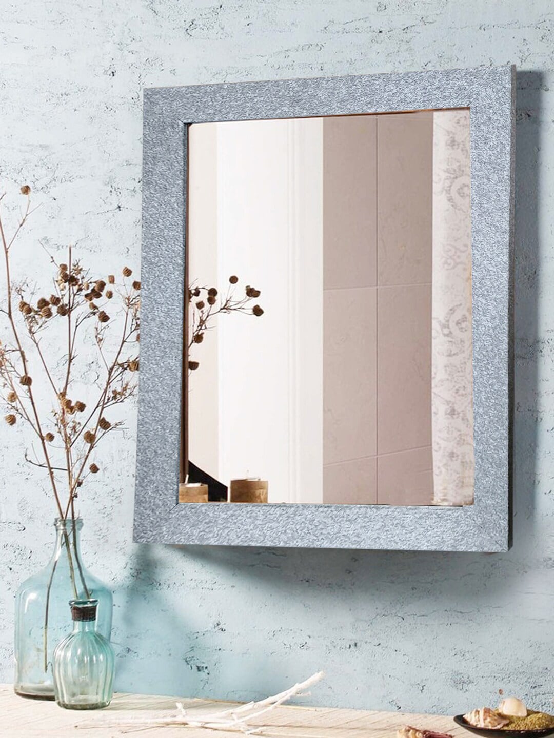 Gallery99 Transparent & Grey Textured Mirrors Price in India