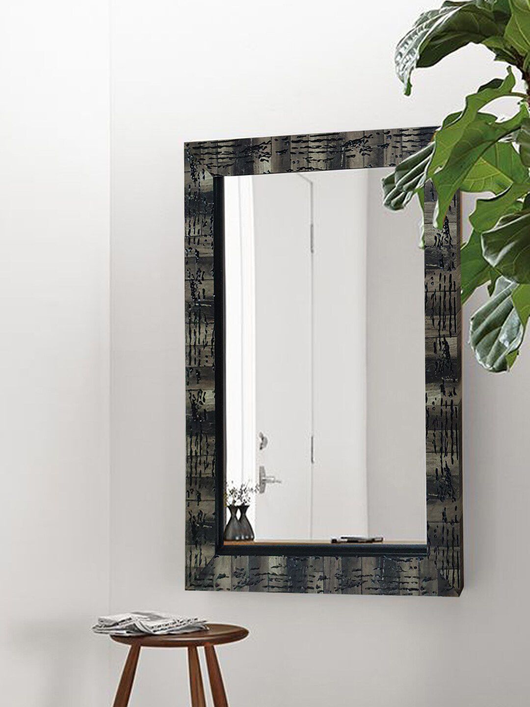 Gallery99 Black Textured Mirror Price in India