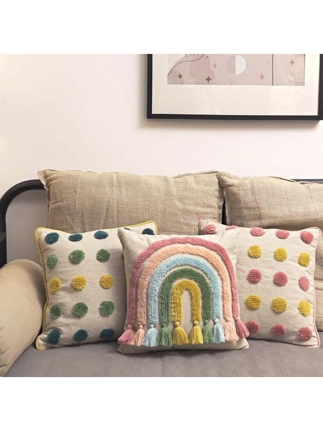haus & kinder Pink Square Cushion Covers Price in India