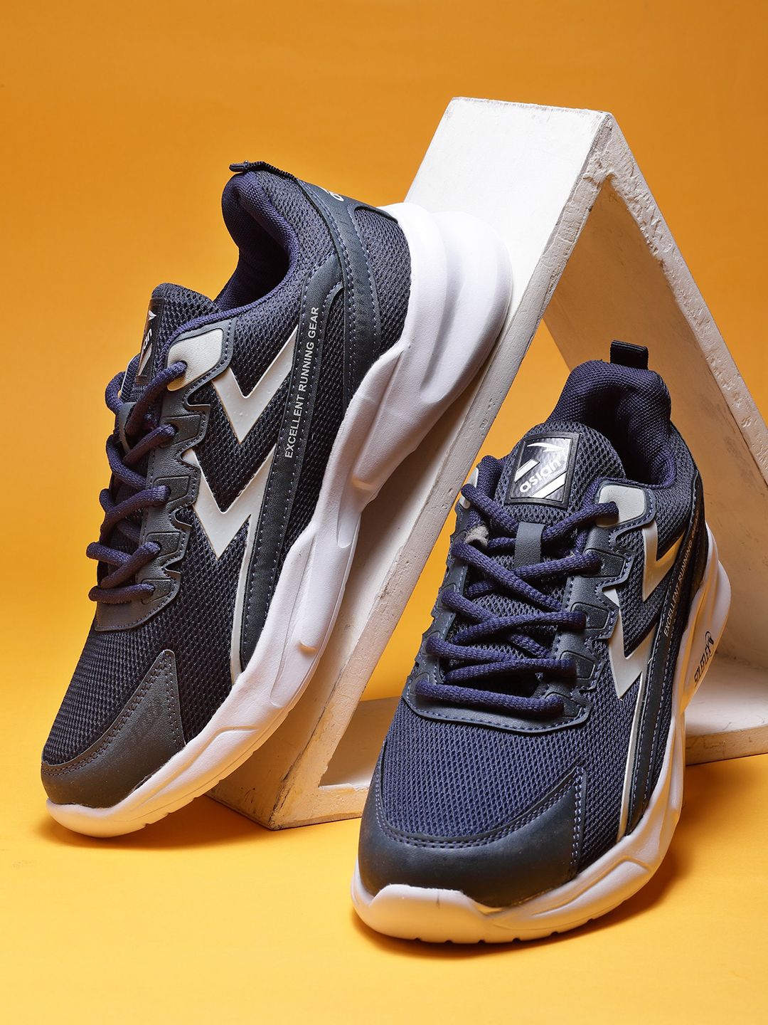 ASIAN Men Navy Blue Printed Sneakers