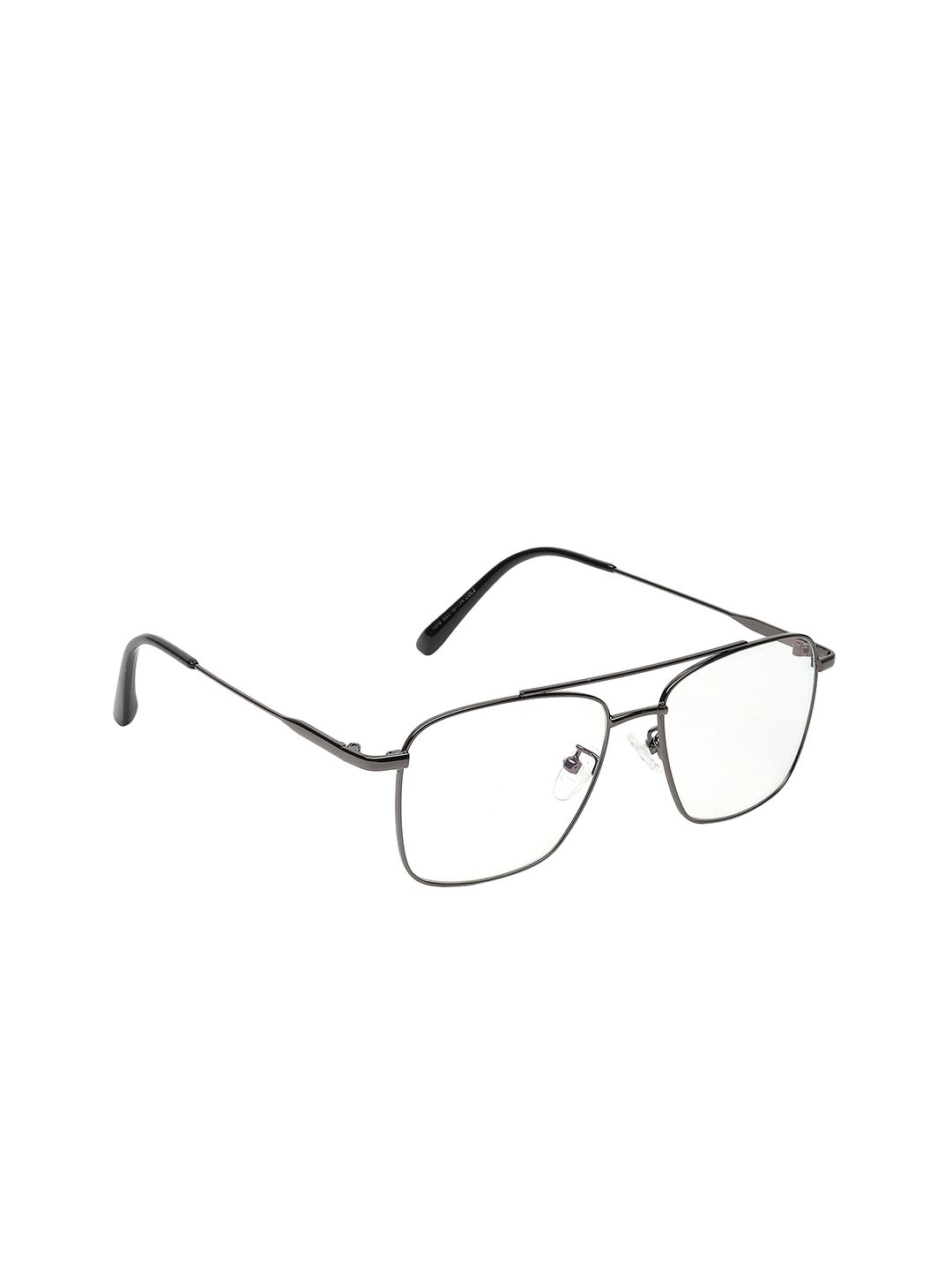 GARTH Unisex Clear Lens & Gunmetal-Toned Square Sunglasses PARIS BLK_BC_CLR_GRT