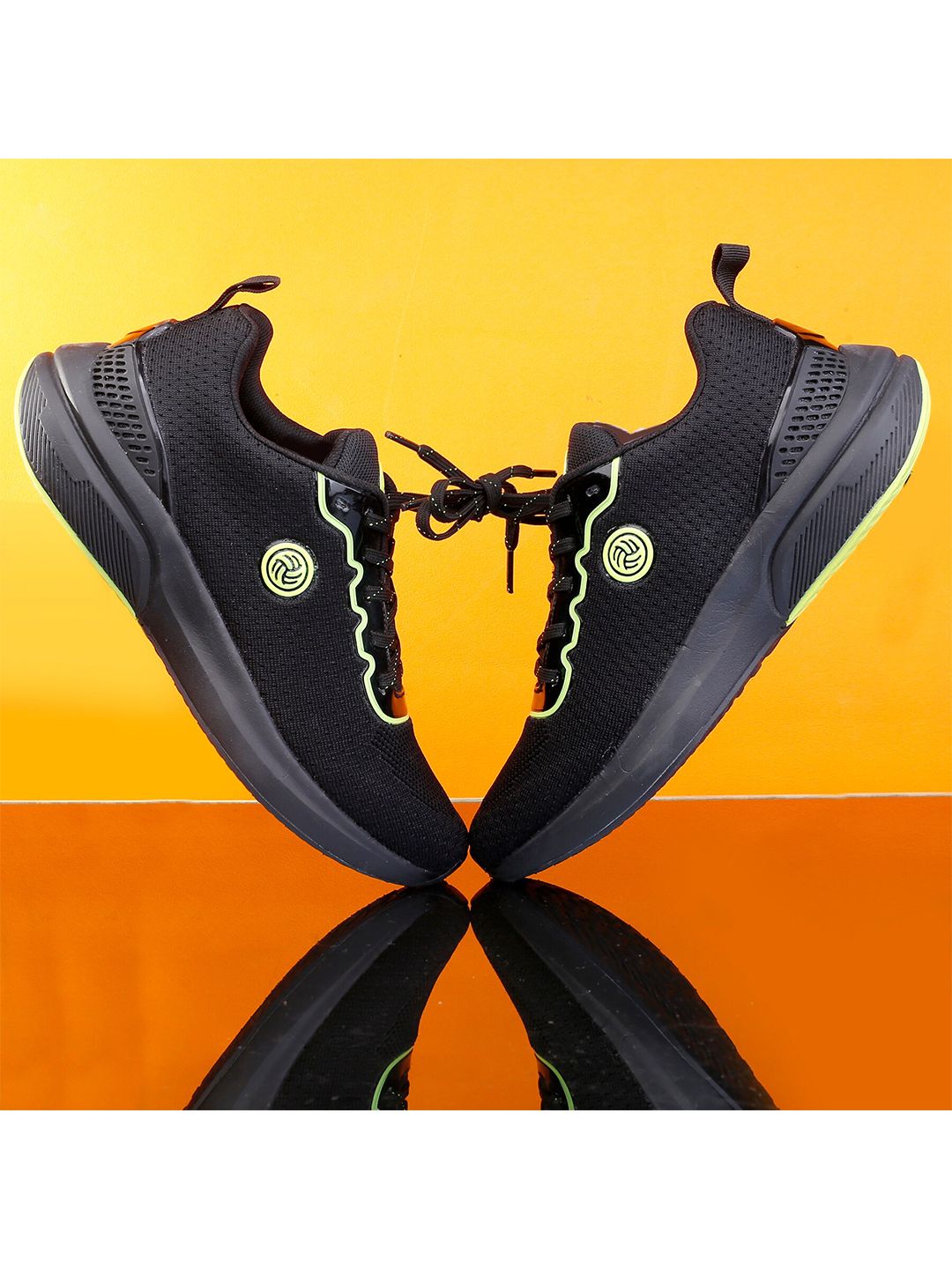 bacca bucci Men Black PERFORM Road Running and Fabric Lining Mesh Lace-Up Sports Shoes
