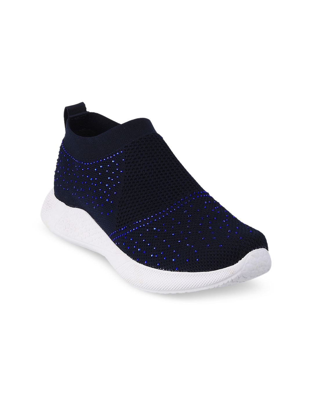 WALKWAY by Metro Women Navy Blue Woven Design Slip-On Sneakers Price in India