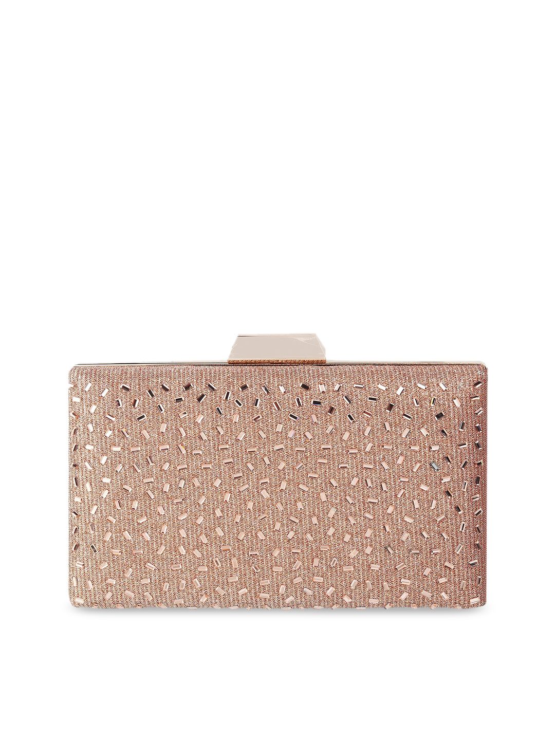 Mochi Rose Gold Embellished Purse Clutch