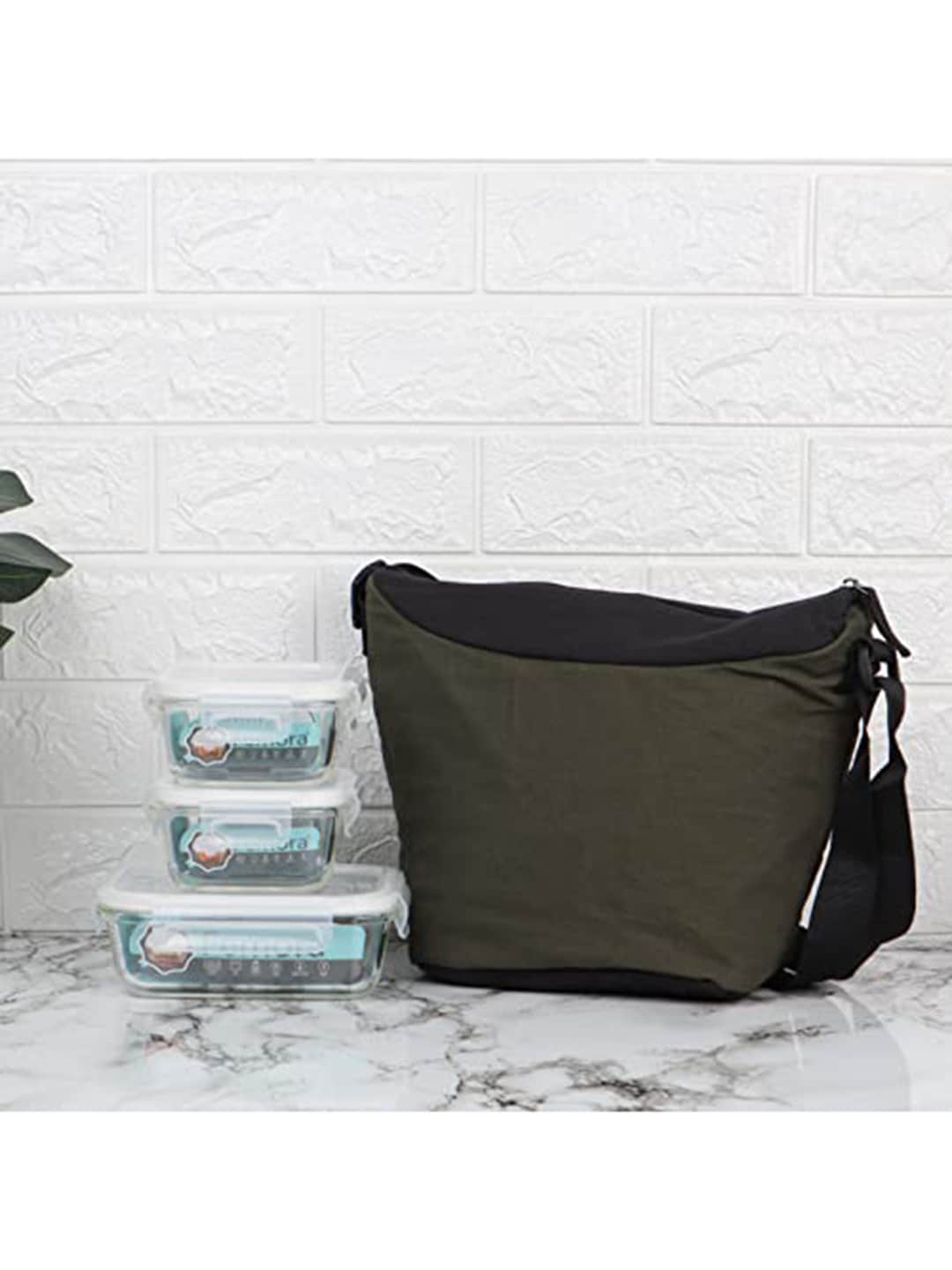 Femora Set Of 3 Borosilicate Glass Lunch Box & Bag Price in India