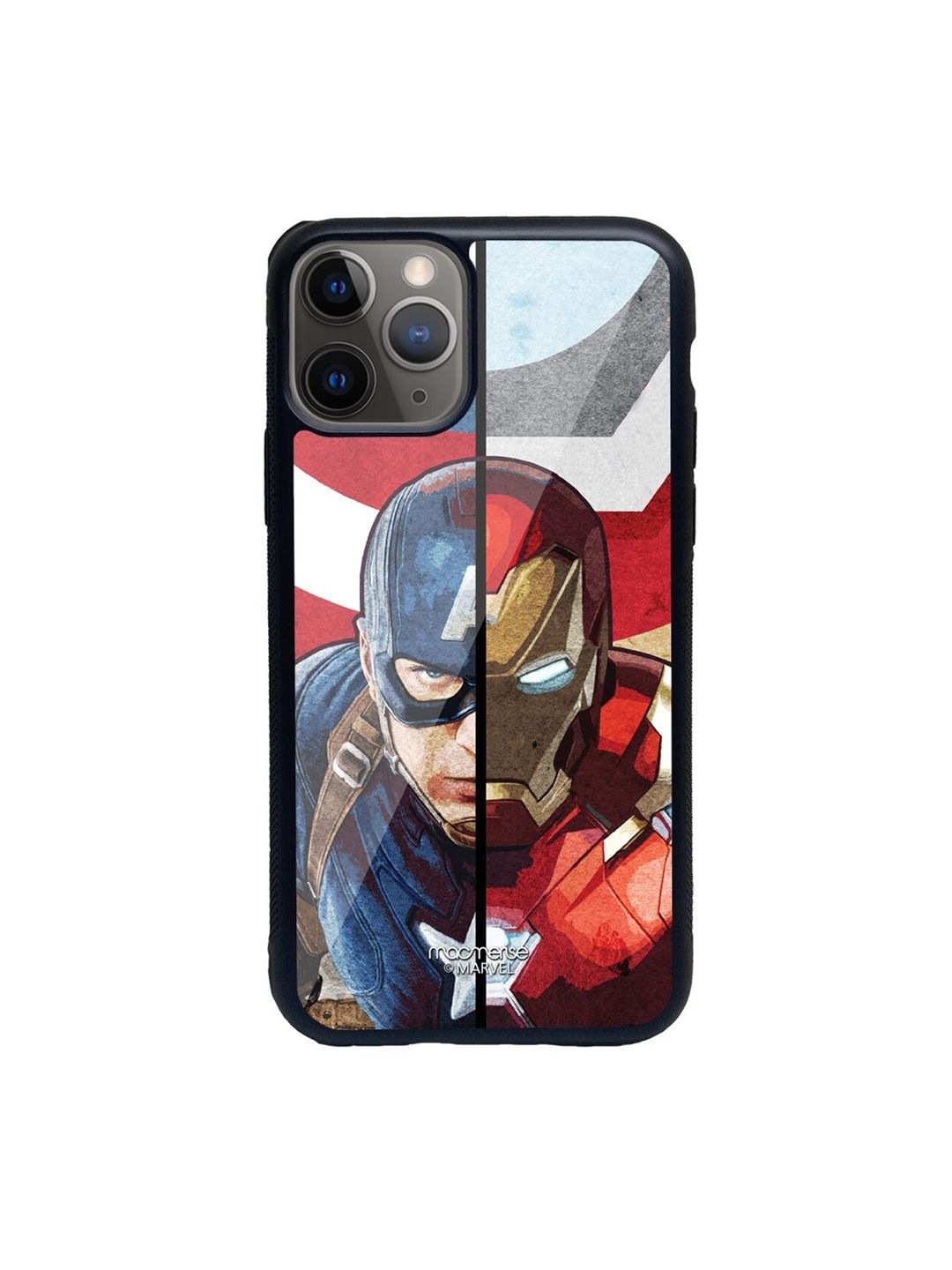 macmerise Red & Blue Iron Man Printed iPhone 11 Pro Mobile Back Cover Price in India