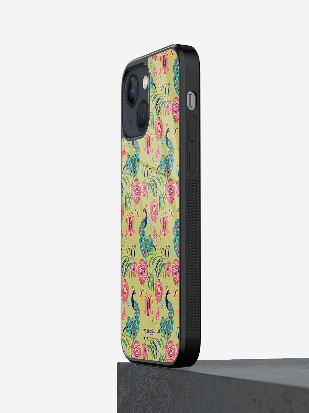 macmerise Green & Pink Payal Singhal Anaar and Mor Olive iPhone 13 Back Case Price in India
