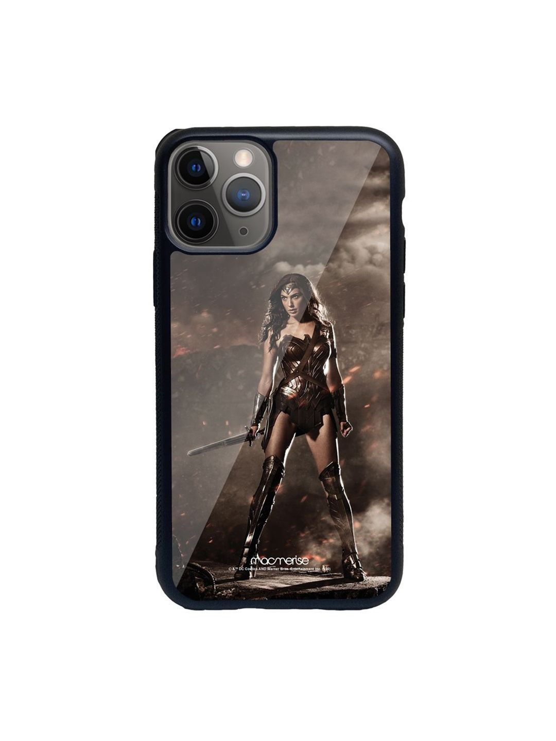 macmerise Brown Printed Lethal Wonderwoman Glass iPhone 11 Pro Max Back Case Price in India