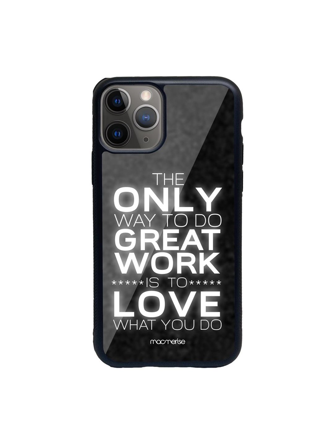 macmerise Black & White Love What You Do Printed iPhone 11 Pro Glass Back Case Price in India